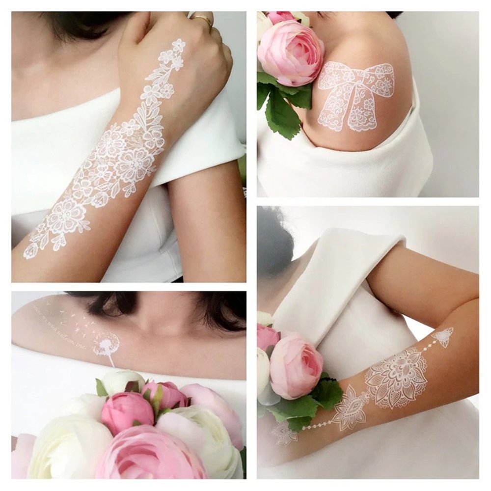 3 sheets Golden White Temporary Tattoo - Picture 8 of 15
